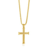 Chevron Steel Cross Necklace