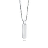 S. Steel Small Rectangle Dog-tag Necklace