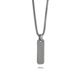 S. Steel Small Rectangle Dog-tag Necklace
