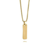 S. Steel Small Rectangle Dog-tag Necklace