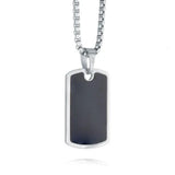 Matte Steel Dog Tag Necklace