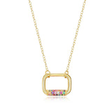 Oblong Pave Rainbow Necklace