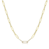 Paperclip CZ Necklace