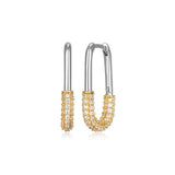 Oblong Pave Hoops