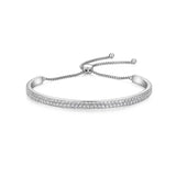 Double Row CZ Tennis Bolo Bracelet