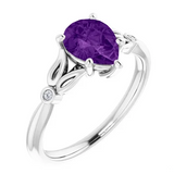 Teardrop Amethyst Ring