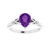 Teardrop Amethyst Ring