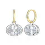 Bezel Set CZ Oval Earrings