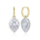 Bezel Set CZ Pear Earrings
