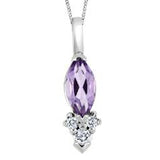 3-Stone Diamond Amethyst Necklace