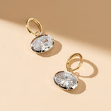 Bezel Set CZ Oval Earrings