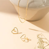 Open Frame Heart Stud