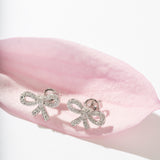 CZ Bow Stud Earrings