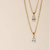 CZ Pear Cut Solitaire Pendant