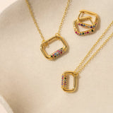 Oblong Pave Rainbow Bracelet