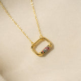 Oblong Pave Rainbow Necklace