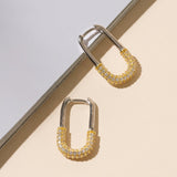 Oblong Pave Hoops
