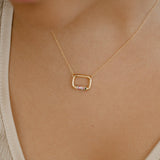 Oblong Pave Rainbow Necklace
