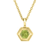 Peridot Hexagon Bezel Pendant