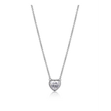 Heart Bezel Solitaire Necklace