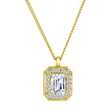 Halo Emerald Lab Diamond Pendant