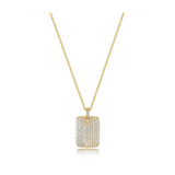 CZ Pave Tag Necklace