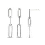 Diamond Paperclip Stud Earrings