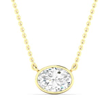 Lab Diamond Oval Bezel Pendant