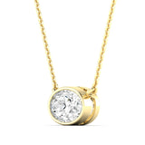 Lab Diamond Oval Bezel Pendant