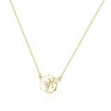 Camellia Flower Diamond Necklace