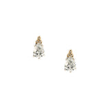 White Moissanite Trinity Stud Earrings