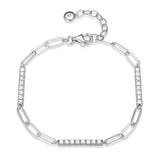 Paperclip CZ Bar Bracelet