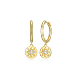 Star Disc Hoop Earrings