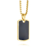 Yellow with Matte Black Centre Dog Tag Pendant