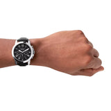 Grant Chronograph Black Leather Watch