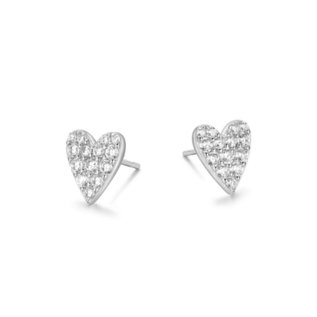 Pave Heart Earrings