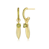Olive Branch Charm Hoops
