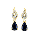 Pear Sapphire Dangle Earrings