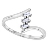 Baguette Three Stone Diamond Ring