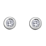Bezel Set Diamond Stud Earrings