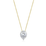 Bezel Set CZ Pear Necklace