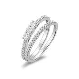 Three Stone Diamond Engagement Ring Set