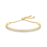Double Row CZ Tennis Bolo Bracelet