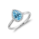 Pear Shape Blue Topaz Ring