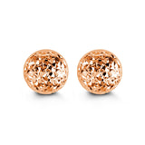 10KT Faceted Ball Studs