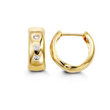 Three Stone Huggie Earring
