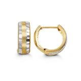 Two Tone Satin Huggie Earring