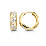 Two Tone Criss Cross Huggie Earring