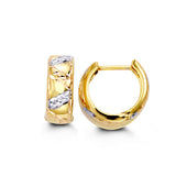 Tri Tone Criss Cross Huggie Earring