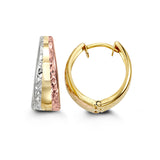 Tri Tone Striped Huggie Earring